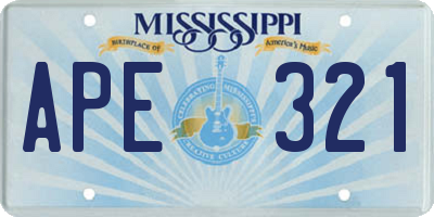 MS license plate APE321