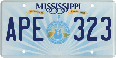 MS license plate APE323
