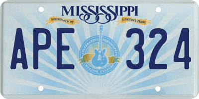 MS license plate APE324