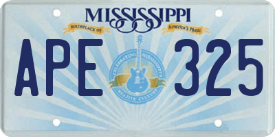 MS license plate APE325