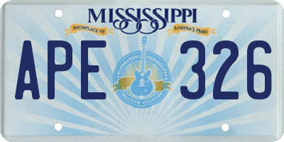 MS license plate APE326