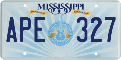 MS license plate APE327