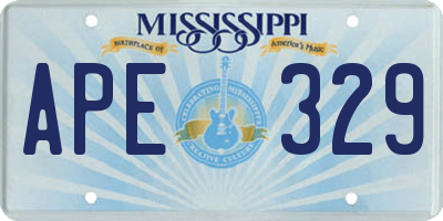 MS license plate APE329