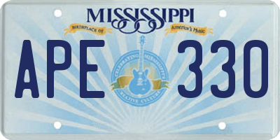 MS license plate APE330