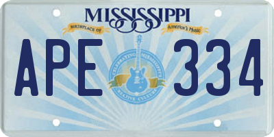 MS license plate APE334
