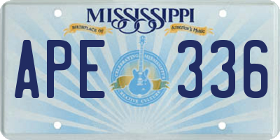 MS license plate APE336
