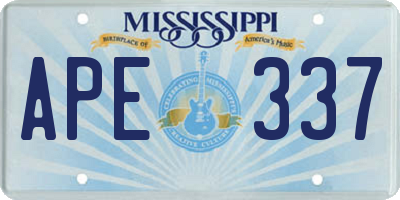 MS license plate APE337