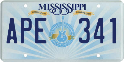 MS license plate APE341