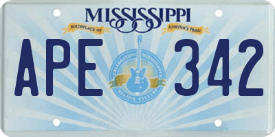 MS license plate APE342