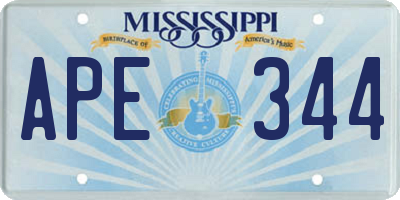 MS license plate APE344
