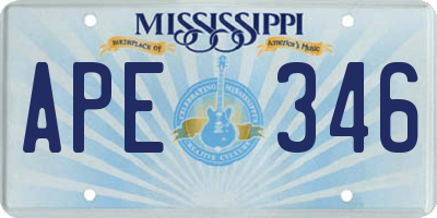 MS license plate APE346