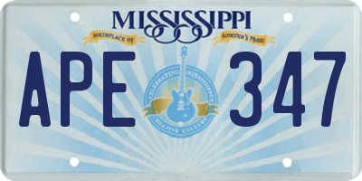 MS license plate APE347