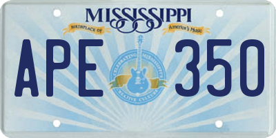 MS license plate APE350