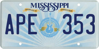 MS license plate APE353