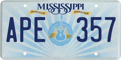 MS license plate APE357