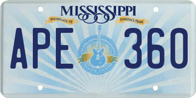 MS license plate APE360