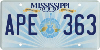 MS license plate APE363