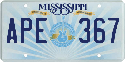 MS license plate APE367