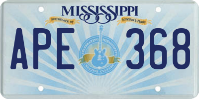 MS license plate APE368