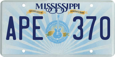 MS license plate APE370
