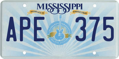 MS license plate APE375