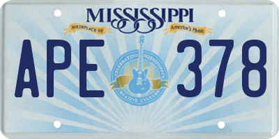 MS license plate APE378