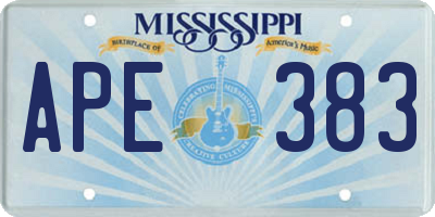 MS license plate APE383