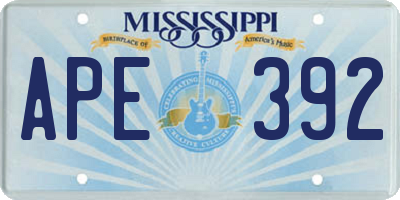 MS license plate APE392