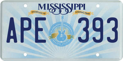 MS license plate APE393