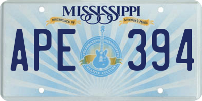 MS license plate APE394