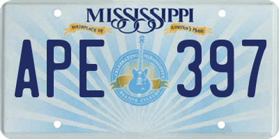 MS license plate APE397