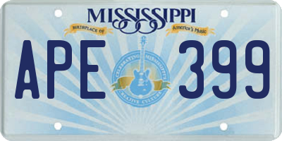 MS license plate APE399