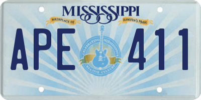 MS license plate APE411