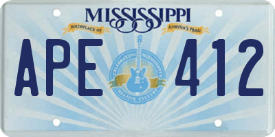 MS license plate APE412