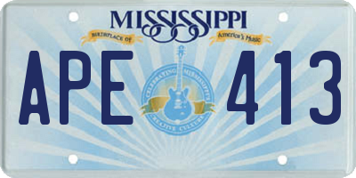 MS license plate APE413