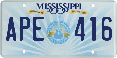 MS license plate APE416