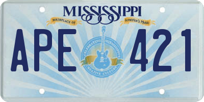 MS license plate APE421