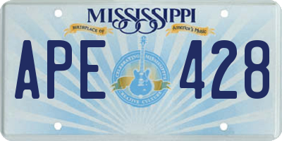 MS license plate APE428
