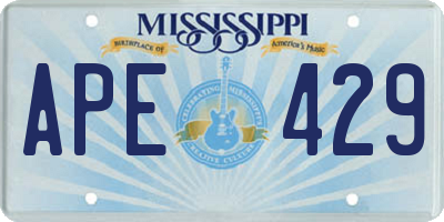 MS license plate APE429