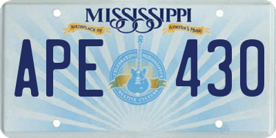 MS license plate APE430