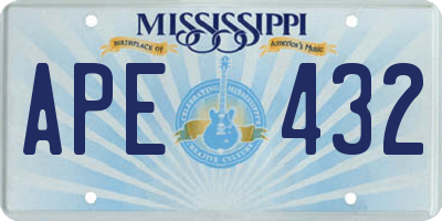 MS license plate APE432