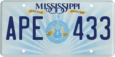 MS license plate APE433