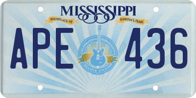 MS license plate APE436