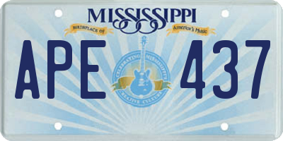 MS license plate APE437
