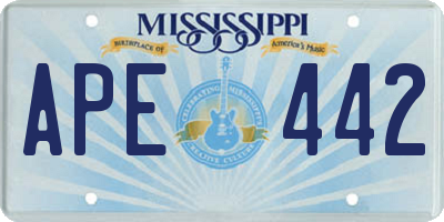 MS license plate APE442