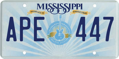 MS license plate APE447