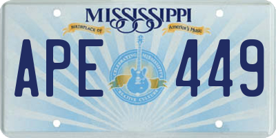 MS license plate APE449