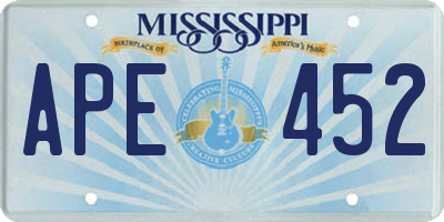 MS license plate APE452
