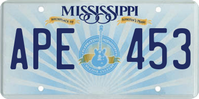 MS license plate APE453