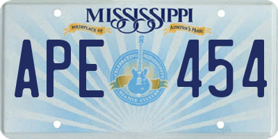 MS license plate APE454